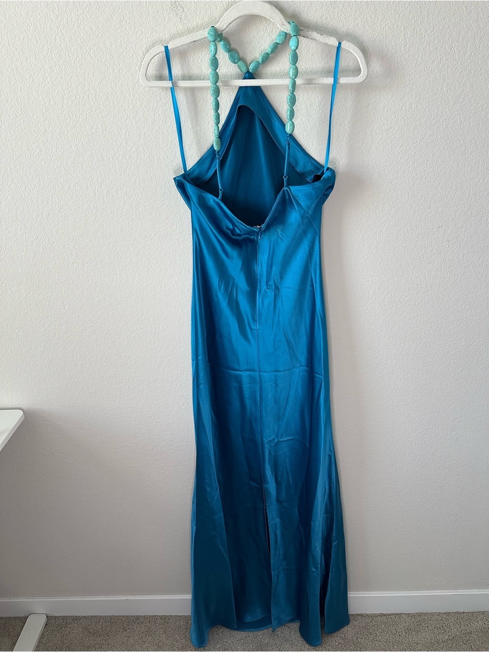STAUD Cadence Embellished
Satin Maxi Dress in Island Blue SZ US 8 - Picture 9 of 12
